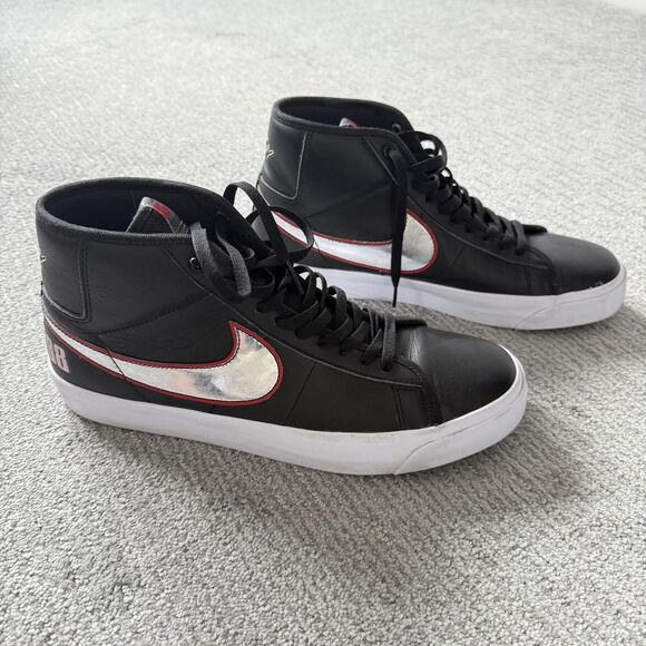 Nike SB Blazer Mid GT Shoes Mens Size 12 Black Silver Grant Taylor 98 FN4182-001
